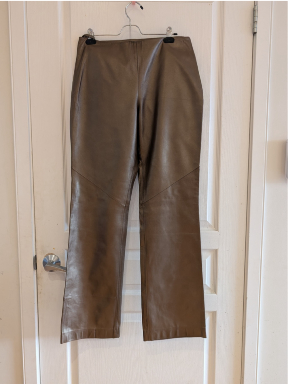 646 - Ralph Lauren Black Label Brown 100% Leather Pants Size 12 - Picture 3 of 9